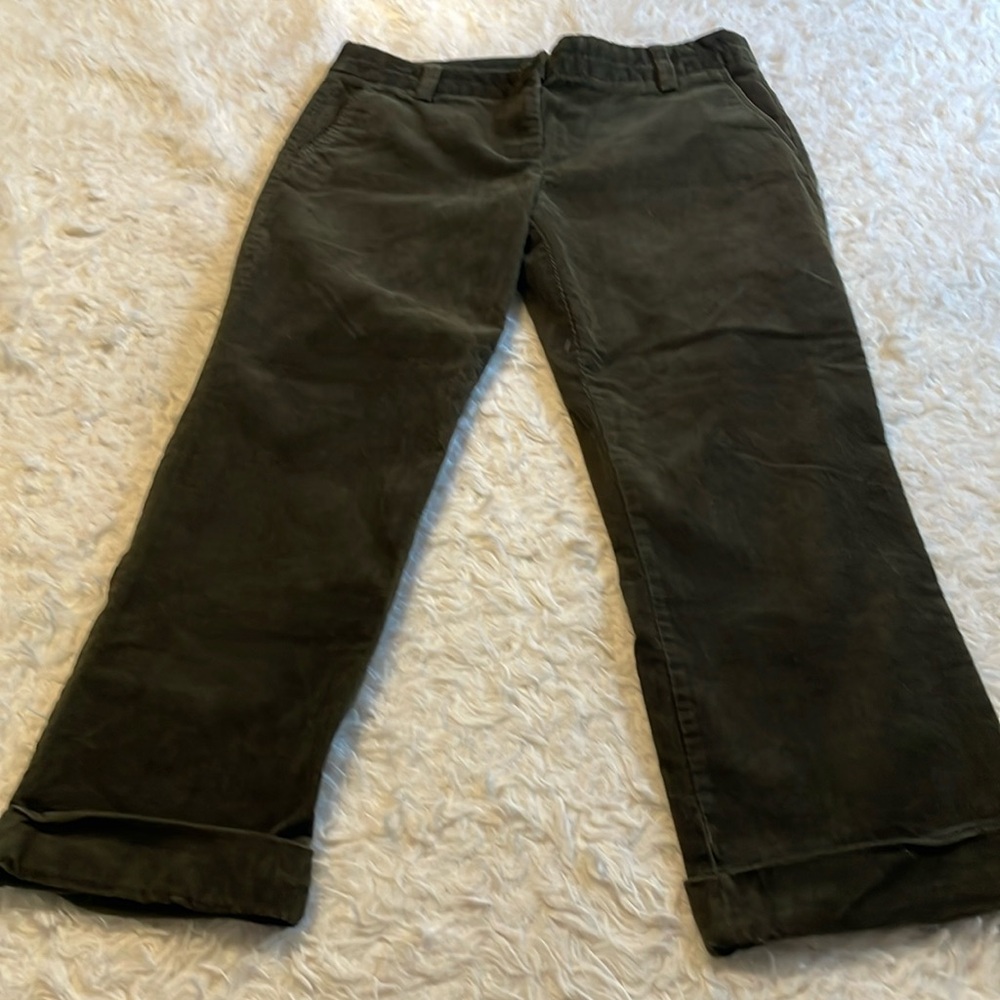 J. Crew City Fit Green Corduroy Ankle Pants 4